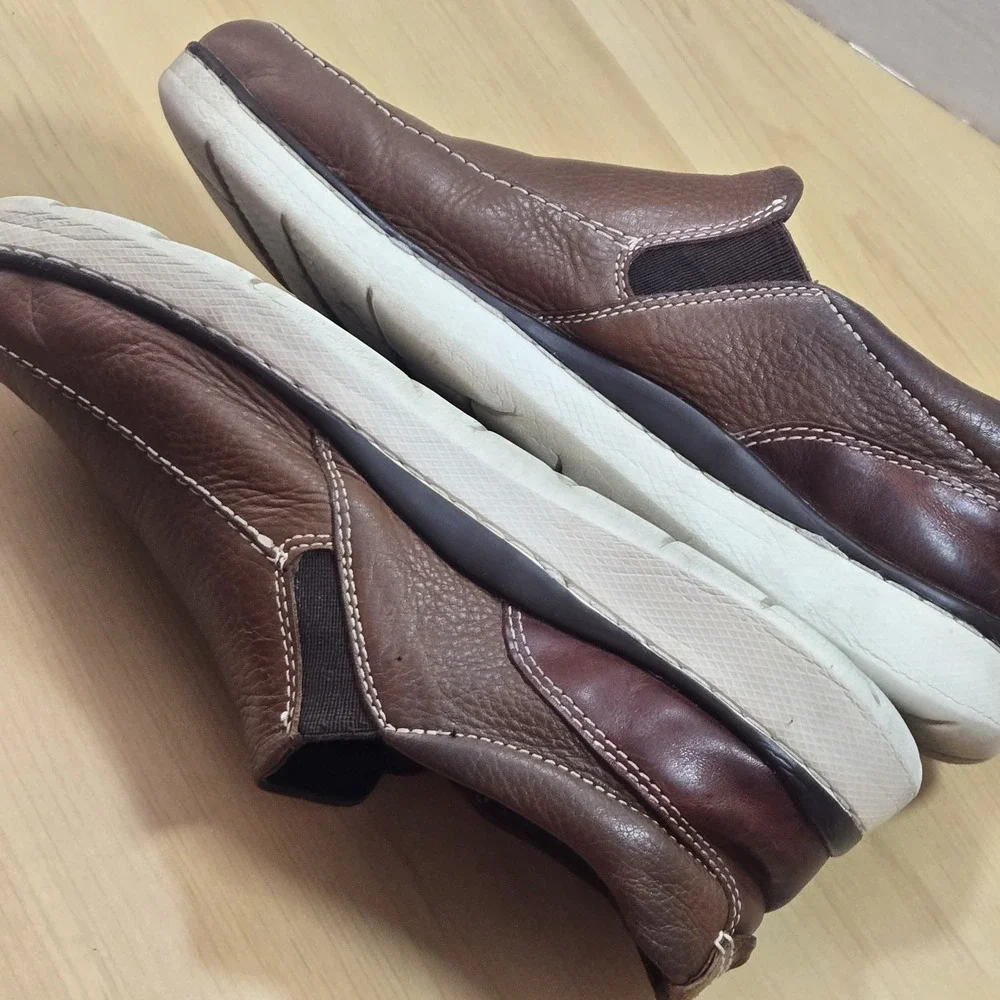 Johnston & Murphy Brown Leather Slip On Loafers Men's 8M Comfort Casual Shoe